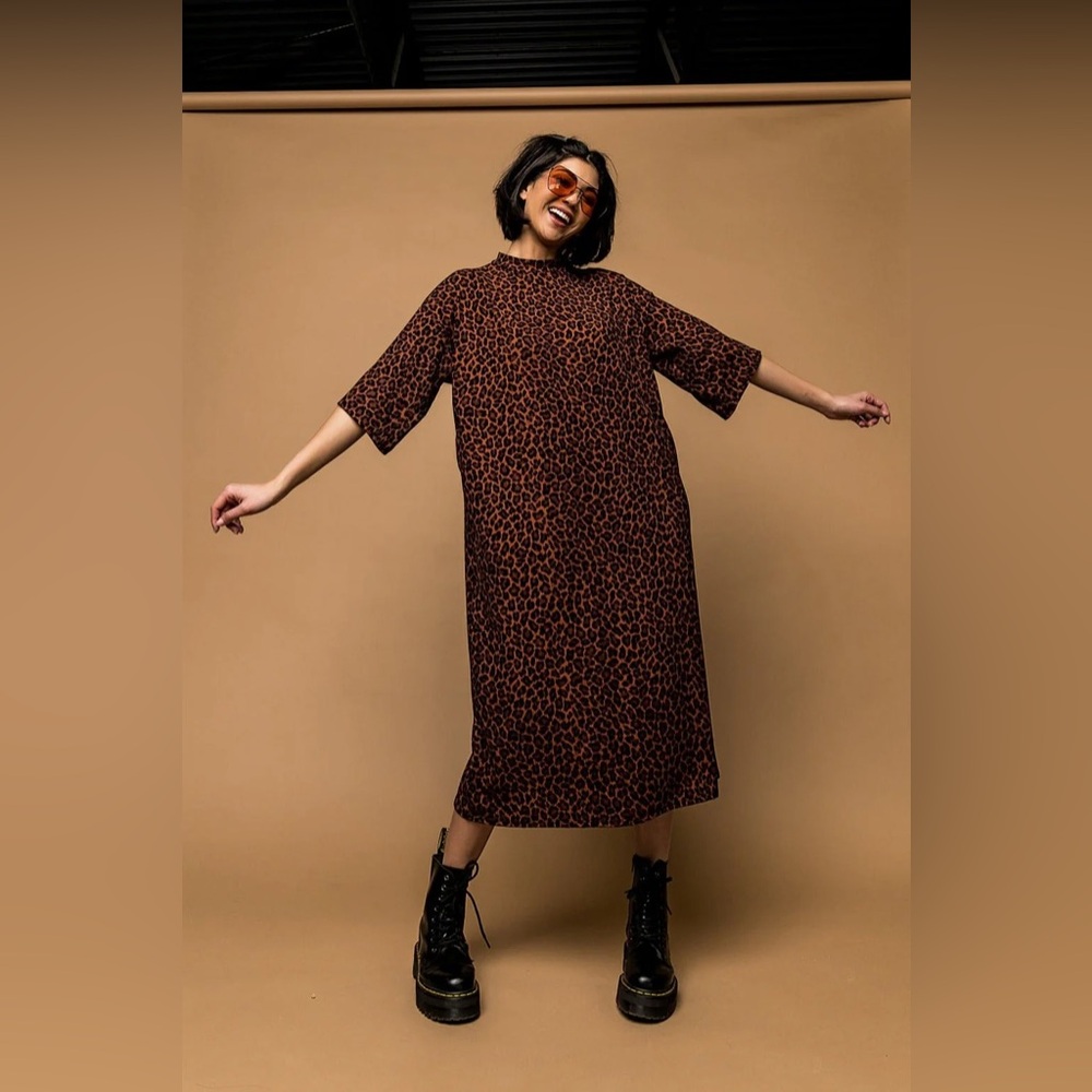 Leopard Print Midi Dress